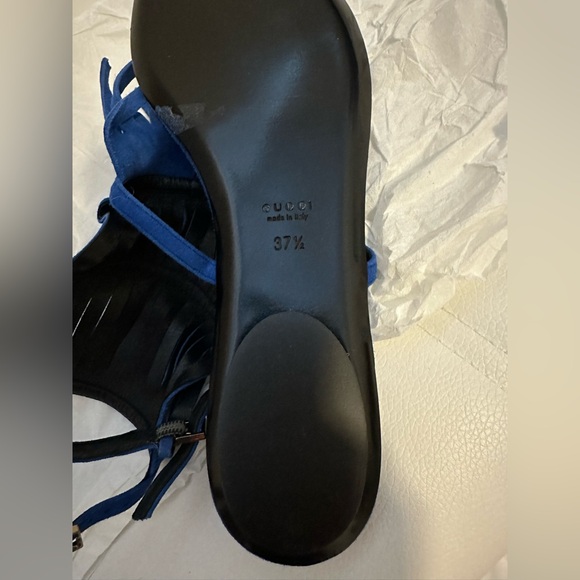 Gucci Black Fringe Gladiator Sandals - Picture 4 of 5